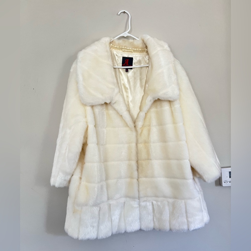 Adrienne Landau Cream Fur Jacket